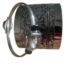 Bracelet Lot Silvertone Cuff and Bangle